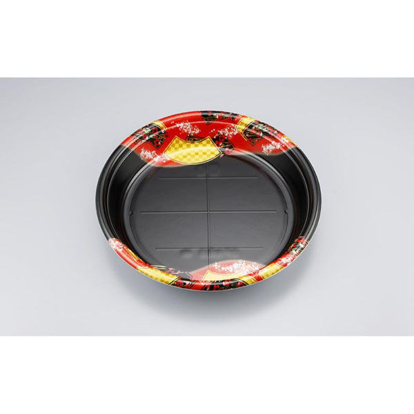 シーピー化成 寿司桶 SF丸桶3 舞扇赤 本体 0271303000955 1ケース(240個(10個×24)（直送品）