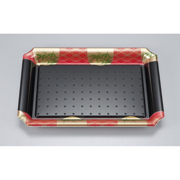 シーピー化成 刺身容器 SF盛皿57 笹山赤 本体 0275105703195 1ケース(400個(50個×8)（直送品）