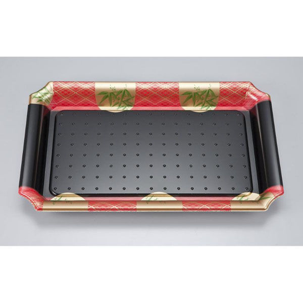 シーピー化成 刺身容器 SF盛皿58 笹山赤 本体 0275105803195 1ケース(300個(20個×15)（直送品）