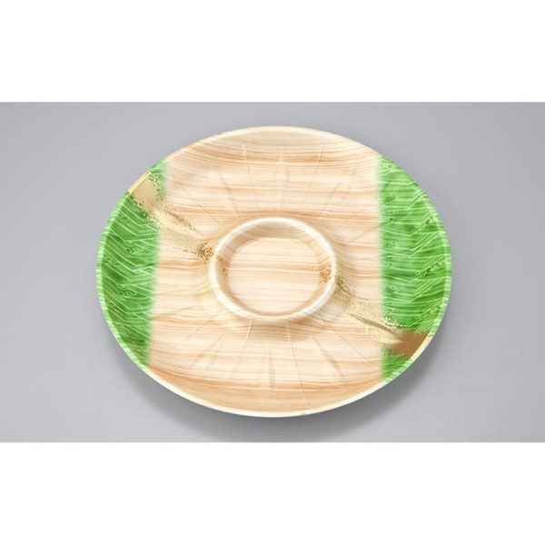 シーピー化成 発泡トレー SF丸皿255 浜唄緑 0273725502340 1ケース(400個(50個×8)（直送品）