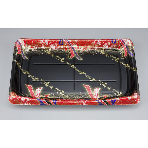 シーピー化成 刺身容器 SFシャチ盛39 結び舞赤 本体 0275503903775 1ケース(320個(10個×32)（直送品）