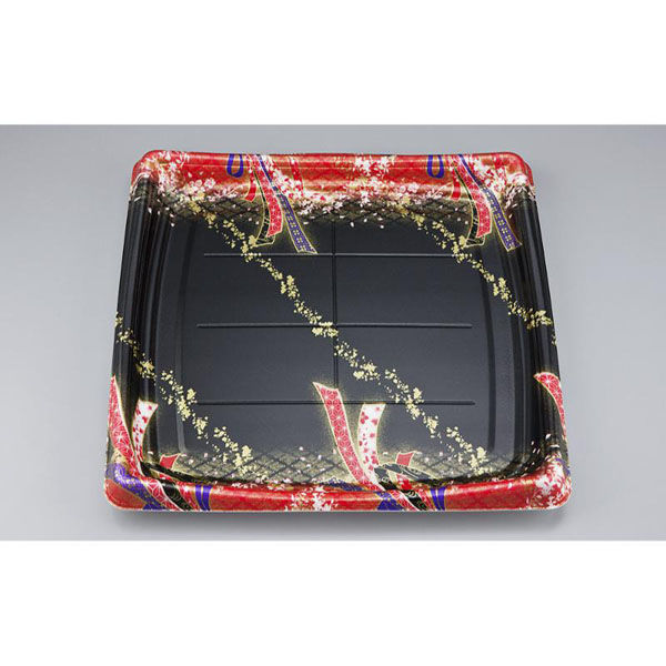 シーピー化成 刺身容器 SFシャチ盛310 結び舞赤 本体 0275531003775 1ケース(240個(10個×24)（直送品）