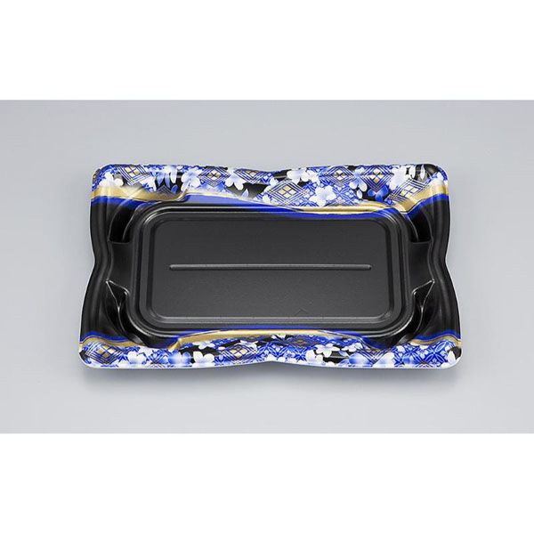 シーピー化成 寿司容器 SF華皿24 花かざり青 本体 0275624004645 1ケース(900個(50個×18)（直送品）