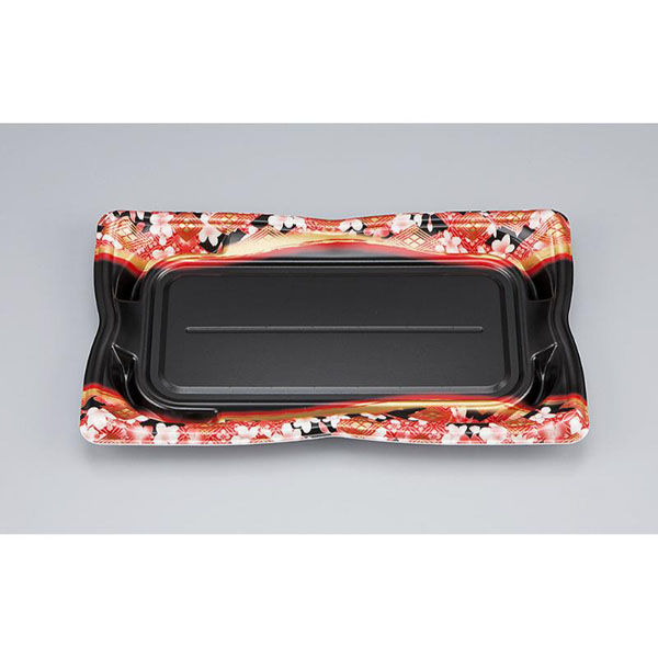 シーピー化成 寿司容器 SF華皿25 花かざり赤 本体 0275625004635 1ケース(800個(50個×16)（直送品）