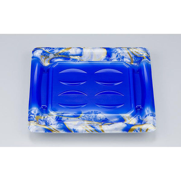 シーピー化成 刺身容器 SF磯浜4L平 涼潮青 本体 0276704148055 1ケース(600個(50個×12)（直送品）