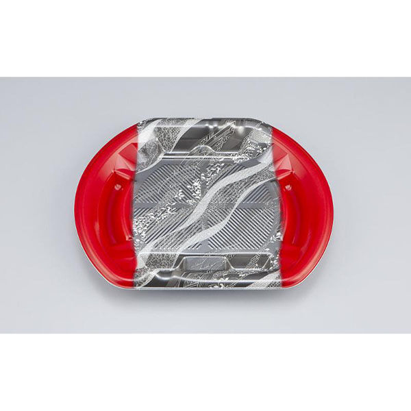 シーピー化成 刺身容器 SF磯浜半月4平 氷景赤 本体 0277004104215 1ケース(600個(50個×12)（直送品）