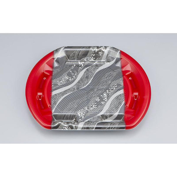 シーピー化成 刺身容器 SF磯浜半月6平 氷景赤 本体 0277006104215 1ケース(400個(50個×8)（直送品）