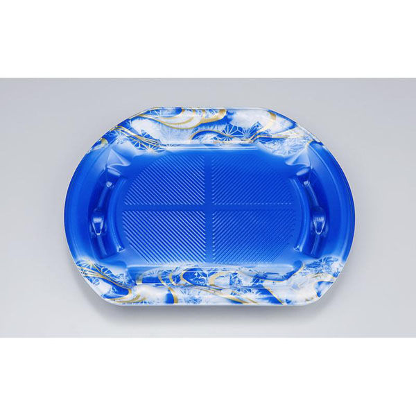 シーピー化成 刺身容器 SF磯浜半月6平 涼潮青 本体 0277006108055 1ケース(400個(50個×8)（直送品）