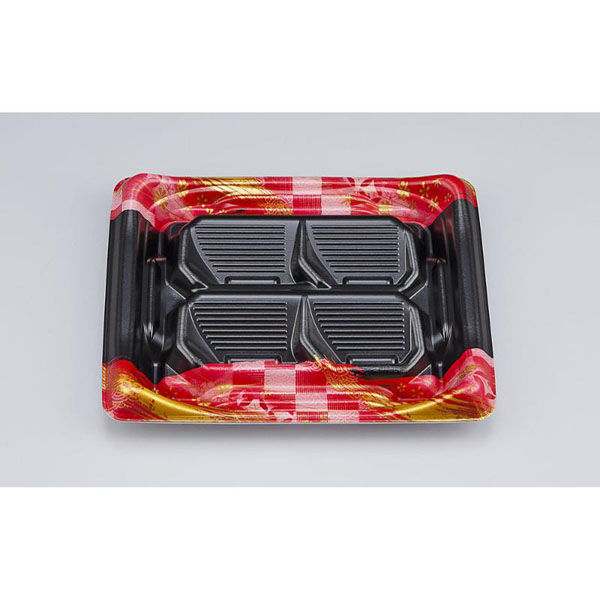 シーピー化成 寿司容器 SFうま盛段4 明和赤 本体 0277804004055 1ケース(900個(50個×18)（直送品）