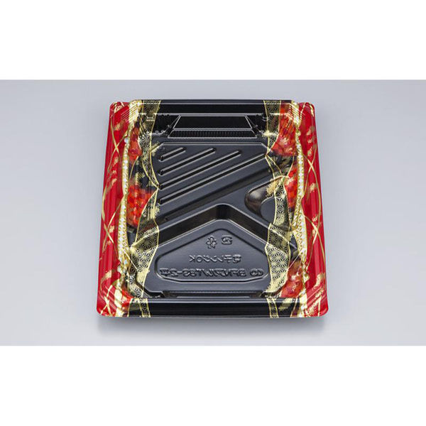 シーピー化成 弁当容器 BFNアルバ8S-2平 ゆづる赤 本体 0280108628815 1ケース(600個(50個×12)（直送品）