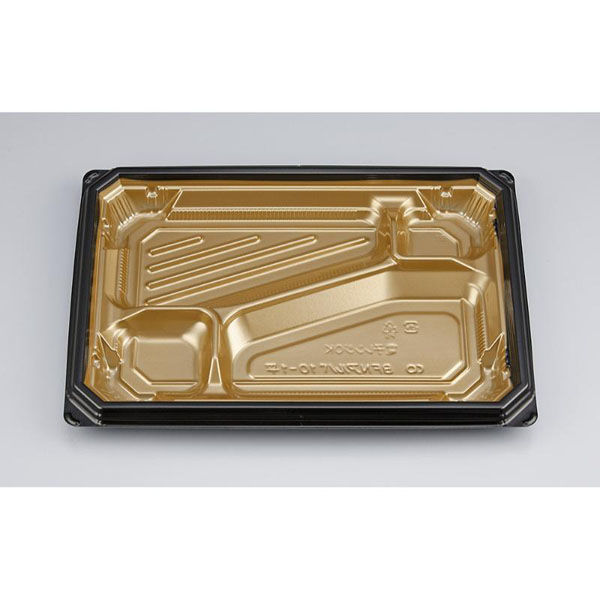 シーピー化成 弁当容器 BFNアルバ10-1平 本漆GB 本体 028011011A565 1ケース(400個(50個×8)（直送品）