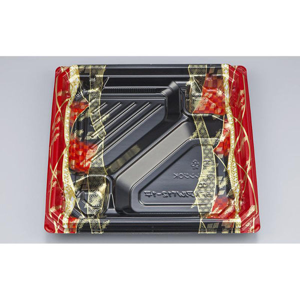 シーピー化成 弁当容器 BFNアルバ12-1平 ゆづる赤 本体 0280112118815 1ケース(400個(50個×8)（直送品）