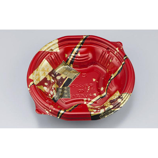 シーピー化成 どんぶり容器 BFN丸丼190 舞絹赤 本体 0280419008355 1ケース(600個(50個×12)（直送品）