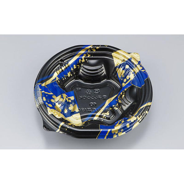 シーピー化成 どんぶり容器 BFN丸丼180 舞絹黒青 本体 0280418008375 1ケース(600個(50個×12)（直送品）