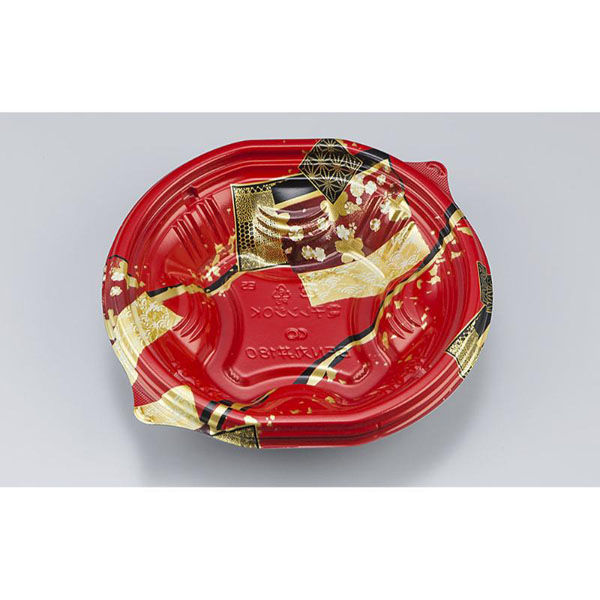 シーピー化成 どんぶり容器 BFN丸丼180 舞絹赤 本体 0280418008355 1ケース(600個(50個×12)（直送品）