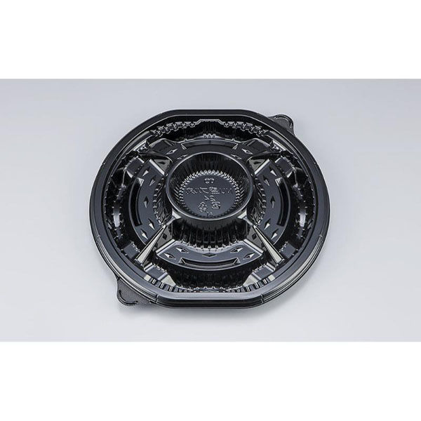 シーピー化成 オードブル容器 NU盛ブル丸24 黒 本体 0393824000525 1ケース(300個(10個×30)（直送品）