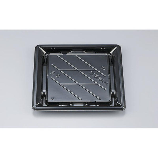 シーピー化成 寿司容器 NU桟橋33 黒 本体 0394033000525 1ケース(600個(50個×12)（直送品）