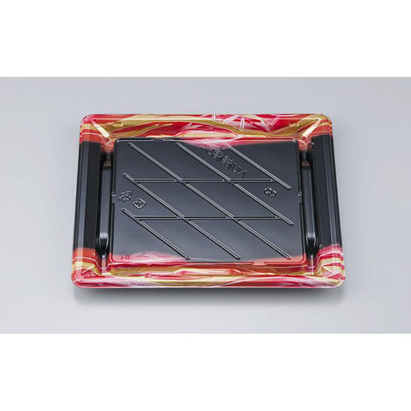 シーピー化成 寿司容器 NU桟橋34 そよ風赤 本体 0394034008075 1ケース(600個(50個×12)（直送品）