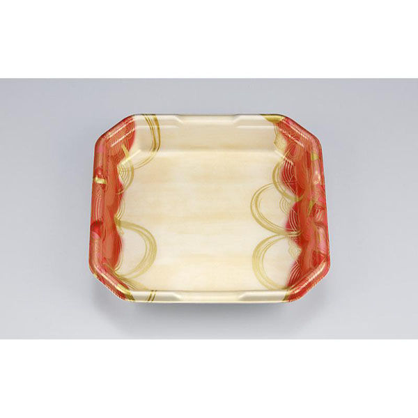 シーピー化成 発泡トレー L-カク1 波瓦赤 051510100A590 1ケース(600個(50個×12)（直送品）