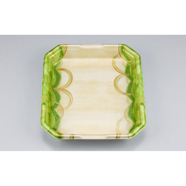 シーピー化成 発泡トレー L-カク2.5 波瓦緑 051510205A620 1ケース(400個(50個×8)（直送品）