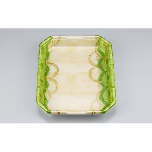 シーピー化成 発泡トレー L-カク2.8 波瓦緑 051510208A620 1ケース(400個(50個×8)（直送品）