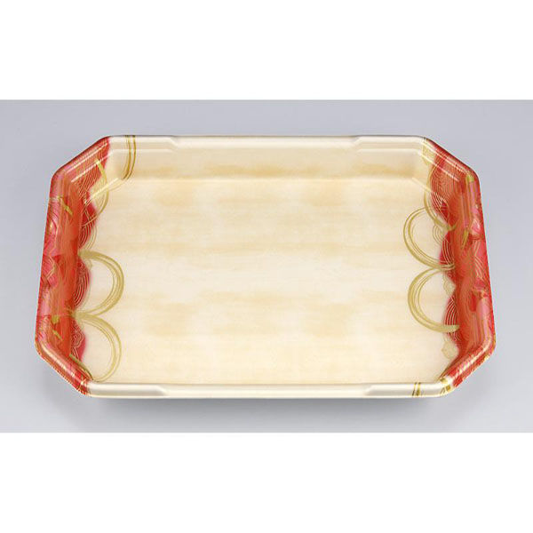 シーピー化成 発泡トレー L-カク4 波瓦赤 051510400A590 1ケース(300個(50個×6)（直送品）