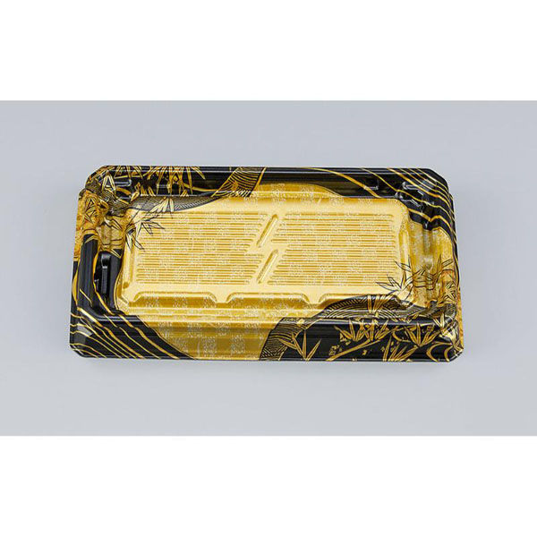 シーピー化成 寿司容器 UFハカマ板段2 上弦黒 本体 0597202009825 1ケース(800個(50個×16)（直送品）