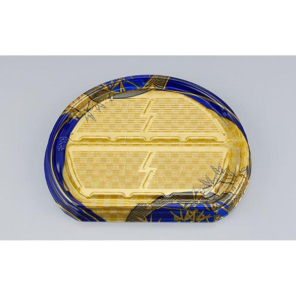 シーピー化成 寿司容器 UFハカマ板半月段4 上弦紺 本体 0597304009835 1ケース(400個(50個×8)（直送品）