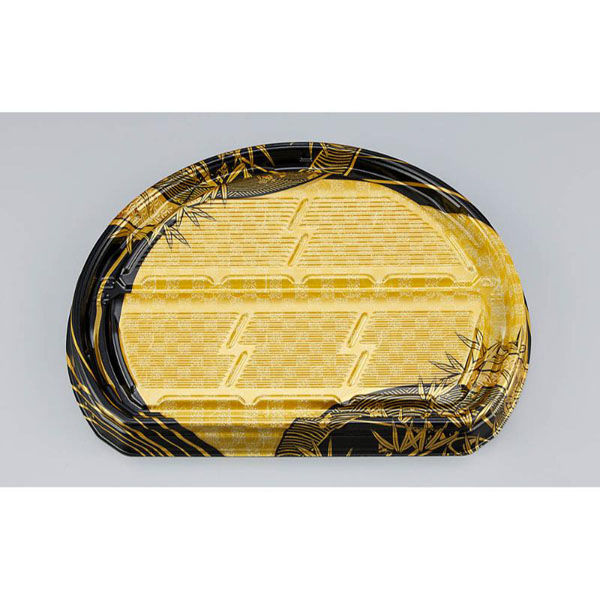 シーピー化成 寿司容器 UFハカマ板半月段5 上弦黒 本体 0597305009825 1ケース(400個(50個×8)（直送品）