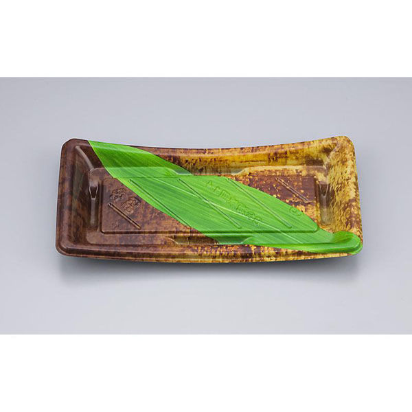 シーピー化成 寿司容器 BS海峡皿14 陶笹 本体 0690714002615 1ケース(1200個(50個×24)（直送品）