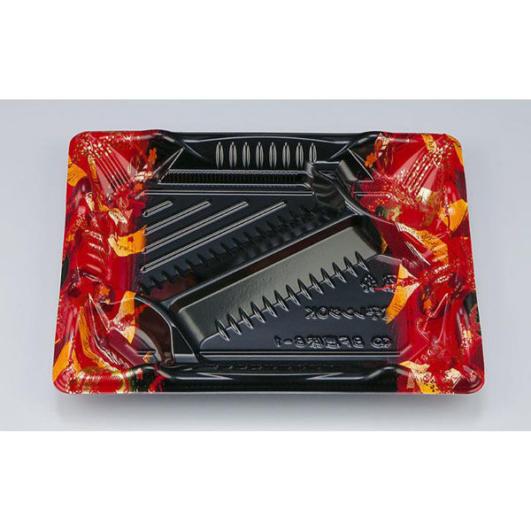 シーピー化成 弁当容器 BF恵味8-1 短冊赤 本体(N) 0745808018265 1ケース(600個(50個×12)（直送品）