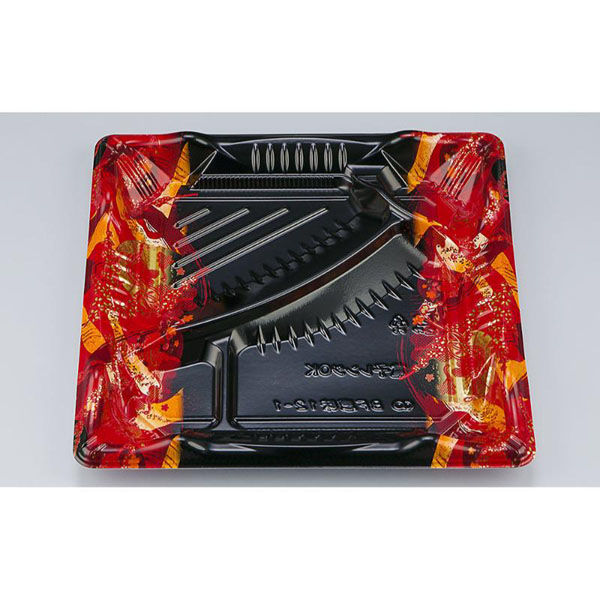 シーピー化成 弁当容器 BF恵味12-1 短冊赤 本体(N) 0745812018265 1ケース(600個(50個×12)（直送品）