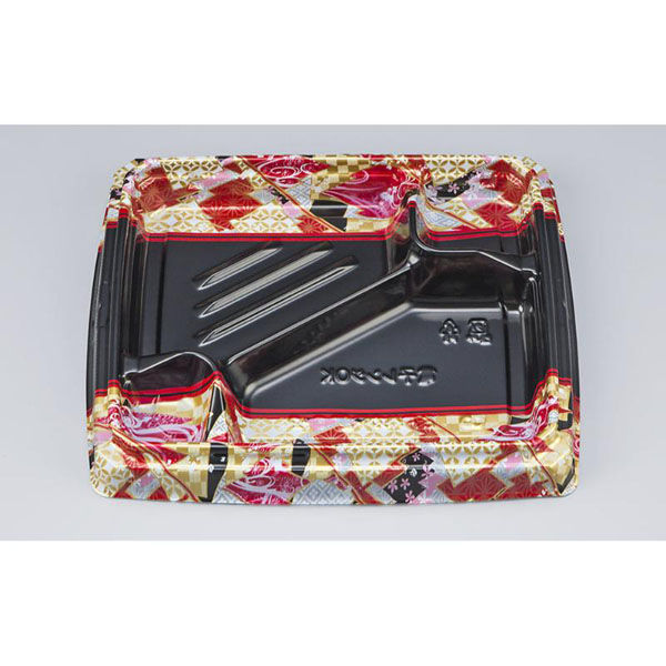 シーピー化成 弁当容器 BFハカマ膳6-2 鶴姫赤 本体(N) 0746106028945 1ケース(600個(50個×12)（直送品）