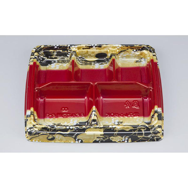 シーピー化成 弁当容器 BFハカマ膳6-3 国風赤 本体(N) 0746106038935 1ケース(600個(50個×12)（直送品）