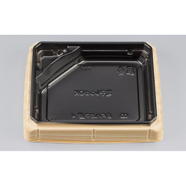 シーピー化成 弁当容器 BFハカマ重4 杉板黒 本体(N) 0746204002115 1ケース(900個(50個×18)（直送品）