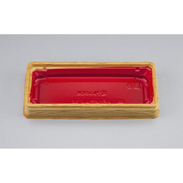 シーピー化成 どんぶり容器 BFハカマ集折30 杉板赤 本体(N) 0748730001355 1ケース(800個(50個×16)（直送品）