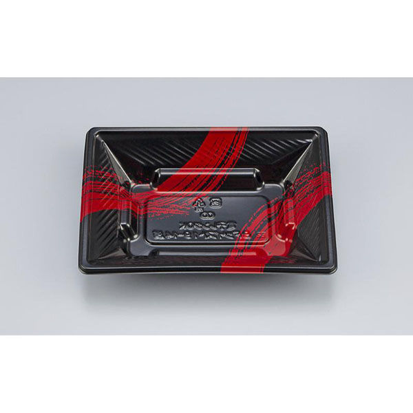 シーピー化成 どんぶり容器 BFツイスト19-14浅 筆勢黒赤 本体 0772191421445 1ケース(1200個(50個×24)（直送品）