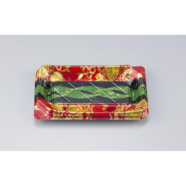 シーピー化成 寿司容器 NUN鞆13 結笹赤 本体 0780213008405 1ケース(1200個(50個×24)（直送品）