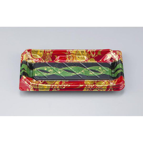 シーピー化成 寿司容器 NUN鞆14 結笹赤 本体 0780214008405 1ケース(900個(50個×18)（直送品）