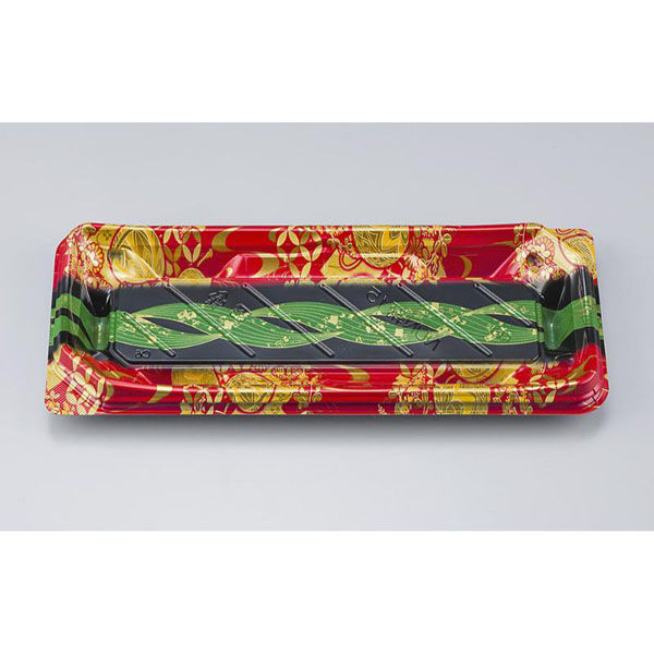 シーピー化成 寿司容器 NUN鞆15 結笹赤 本体 0780215008405 1ケース(800個(50個×16)（直送品）