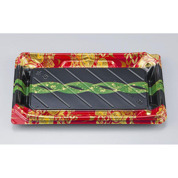 シーピー化成 寿司容器 NUN鞆25 結笹赤 本体 0780225008405 1ケース(600個(50個×12)（直送品）