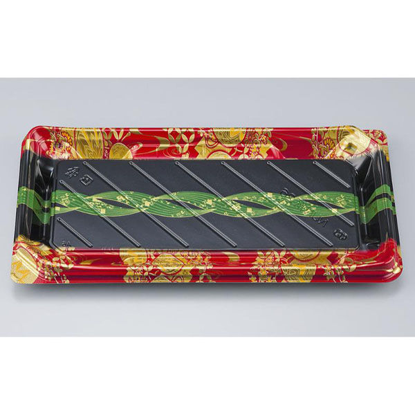 シーピー化成 寿司容器 NUN鞆26 結笹赤 本体 0780226008405 1ケース(600個(50個×12)（直送品）