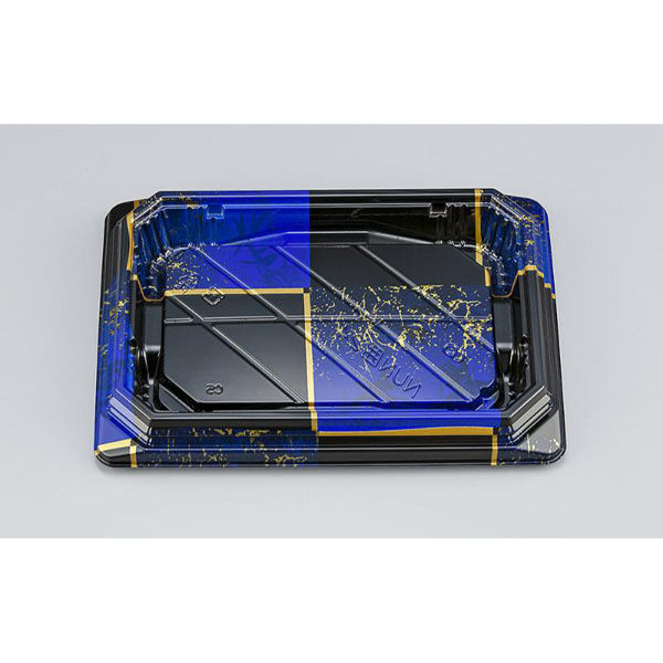 シーピー化成 寿司容器 NUN囲24 彩角青 本体 078062400A275 1ケース(800個(50個×16)（直送品）