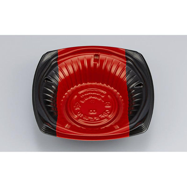 シーピー化成 どんぶり容器 CBFまど味16 ボーダ赤 本体 0A0011600A535 1ケース(900個(50個×18)（直送品）