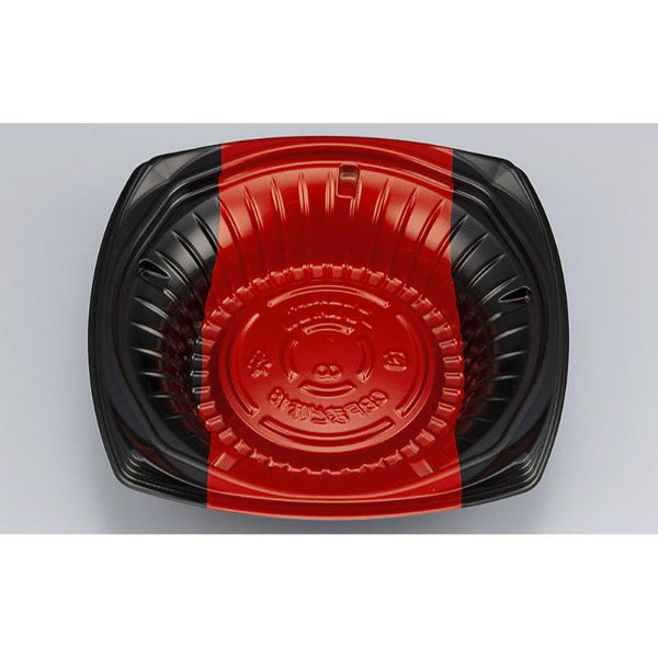 シーピー化成 どんぶり容器 CBFまど味18 ボーダ赤 本体 0A0011800A535 1ケース(900個(50個×18)（直送品）