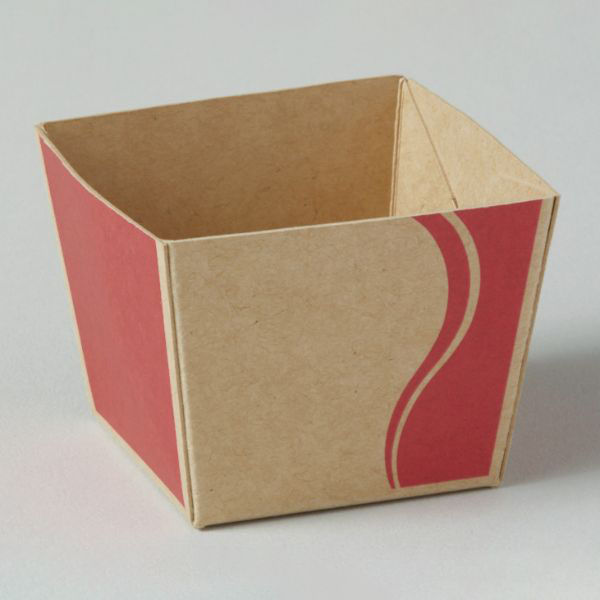 天満紙器 ケーキトレー BT12 クラフトキューブ(チェリー) 3800201 1ケース(2000個(50個×40)（直送品）