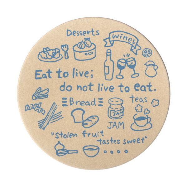 九州紙工 カフェコースターブルー未晒クッション紙丸型(90×90mm 厚み1mm) CO-7 1ケース(5000個(100個×50)（直送品）