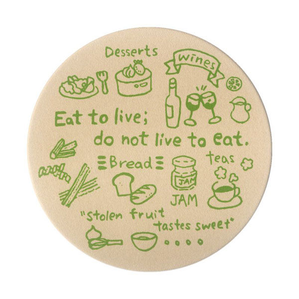 九州紙工 カフェコースターグリーン未晒クッション紙丸型(90×90mm 厚み1mm) CO-8 1ケース(5000個(100個×50)（直送品）