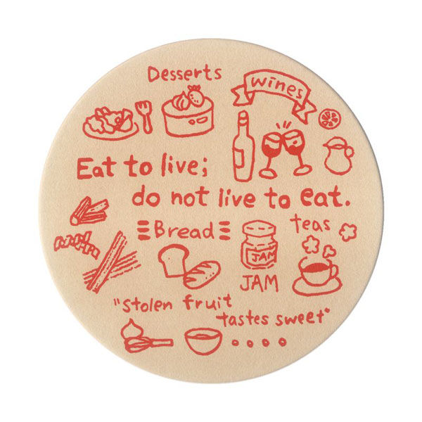 九州紙工 カフェコースターレッド未晒クッション紙丸型(90×90mm 厚み1mm) CO-9 1ケース(5000個(100個×50)（直送品）