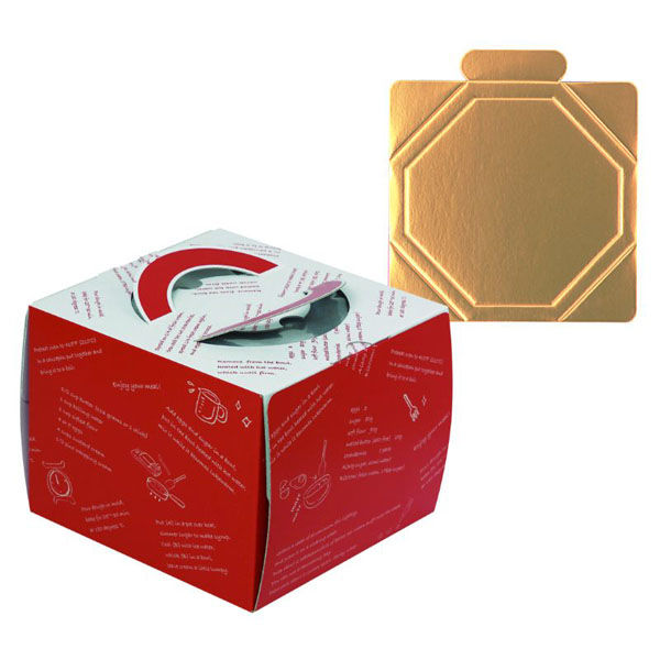 ヤマニパッケージ ケーキ箱 ルージュデコ4.5号(金台紙付) DE-155T 1ケース(100個(1個×100)（直送品）